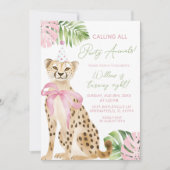Invitation d'anniversaire fille savane Guépard Ros (Devant)