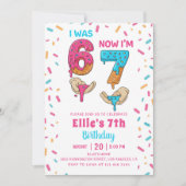 Invitation d'anniversaire fille six sept glace (Devant)