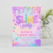 Invitation d'anniversaire fille Slime Temps de Pai (Debout devant)