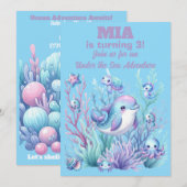 Invitation d'anniversaire fille sous la mer -Modif (Devant / Derrière)