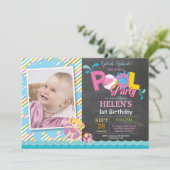 Invitation d'anniversaire Fille Splash Splash à la (Debout devant)