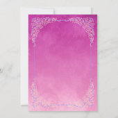 Invitation d'anniversaire Filles Dragon Rose Viole (Dos)