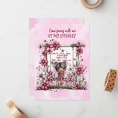 Invitation d'anniversaire Filles Venez vous balanc (Devant/Arrière en situation)