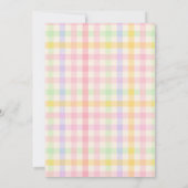 Invitation d'anniversaire fillette gingham pastel (Dos)