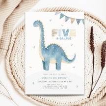 Invitation d'anniversaire Five A-Saurus pour garço
