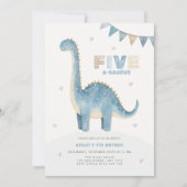 Invitation d'anniversaire Five A-Saurus pour garço (Devant)