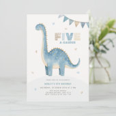 Invitation d'anniversaire Five A-Saurus pour garço (Debout devant)
