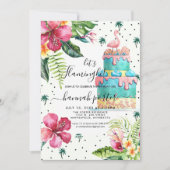Invitation d'anniversaire flamant rose (Devant)