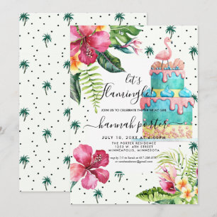 Invitation d'anniversaire flamant rose