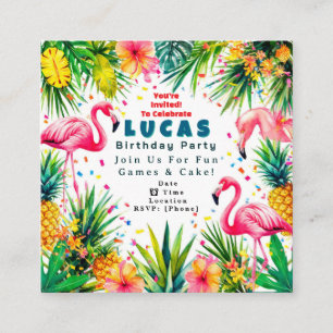 Invitation d'anniversaire Flamant Rose – Enfants P