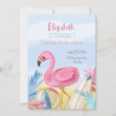 Invitation d'anniversaire Flamant Rose, Invitation (Devant)