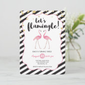 Invitation d'anniversaire Flamingle (Debout devant)