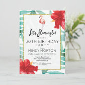 Invitation d'anniversaire Flamingle pour tout âge (Debout devant)