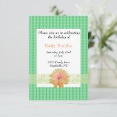 Invitation d'anniversaire Fleur de corail et diama (Debout devant)