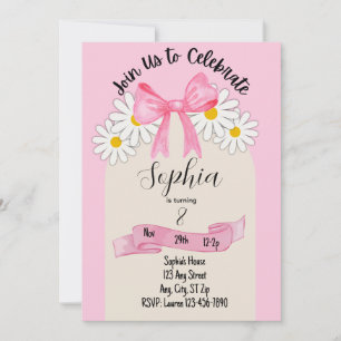 Invitation d'anniversaire Fleur de marguerite et n