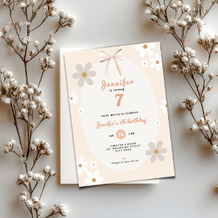 Invitation d'anniversaire Fleur de Pâquerette pour