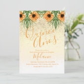 Invitation d'anniversaire Fleur de soleil avec Qui (Debout devant)