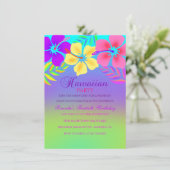 Invitation d'anniversaire Fleur Hawaïenne Arc-en-c (Debout devant)