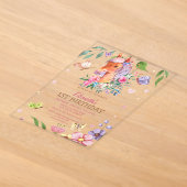 Invitation d'anniversaire Fleur Papillon Poney Ray (Poser)