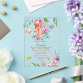 Invitation d'anniversaire Fleur Papillon Poney Ray (Insitu (Mariage))