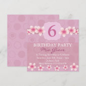 Invitation d'anniversaire Fleur Rose Jolie (Devant / Derrière)