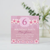 Invitation d'anniversaire Fleur Rose Jolie (Debout devant)