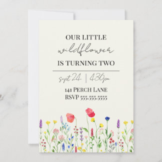 Invitation d'anniversaire Fleur sauvage