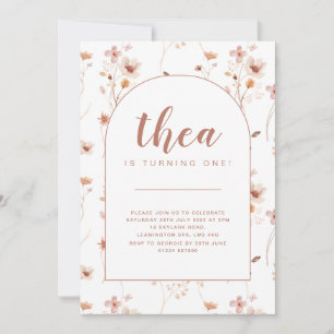Invitation d'anniversaire fleur sauvage