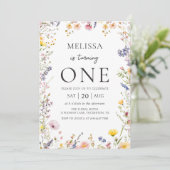 Invitation d'anniversaire fleur sauvage (Debout devant)