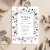 Invitation d'anniversaire Fleur sauvage