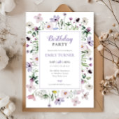 Invitation d'anniversaire Fleur sauvage