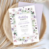Invitation d'anniversaire Fleur sauvage