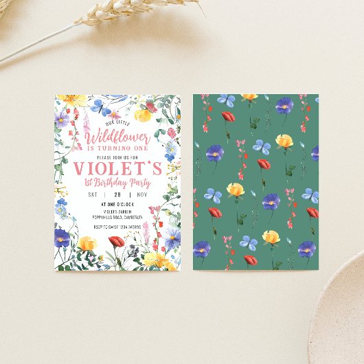 Invitation d'anniversaire fleur sauvage