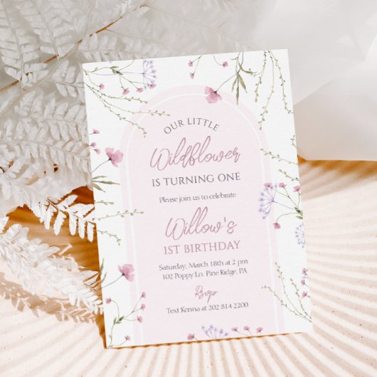 Invitation d'anniversaire fleur sauvage