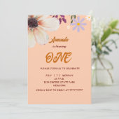 Invitation d'anniversaire Fleur sauvage (Debout devant)