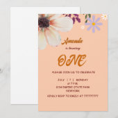 Invitation d'anniversaire Fleur sauvage (Devant / Derrière)