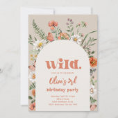 Invitation d'anniversaire fleur sauvage | Fleur sa (Devant)