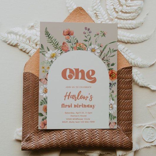 Invitation d'anniversaire fleur sauvage | Fleur sa