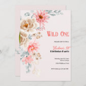 Invitation d'anniversaire fleur sauvage | Fleur sa (Devant / Derrière)