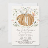 Invitation d'anniversaire Fleur sauvage papillon C (Devant)