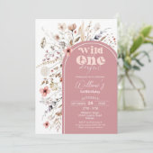 Invitation d'anniversaire fleur sauvage sauvage et (Debout devant)