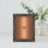 Invitation d'anniversaire Fleurale Noir et Or Roui (Debout devant)