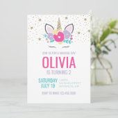 Invitation d'anniversaire fleurs arc-en-ciel Licor (Debout devant)