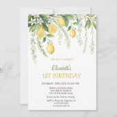 Invitation d'anniversaire Fleurs de citron aquarel (Devant)