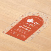 INVITATION D'ANNIVERSAIRE FLEURS DE CITROUILLE ARC (Poser)