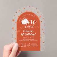 INVITATION D'ANNIVERSAIRE FLEURS DE CITROUILLE ARC