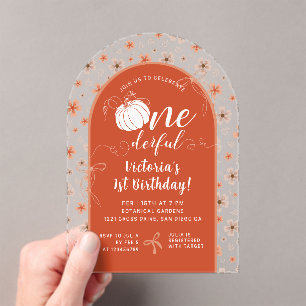 INVITATION D'ANNIVERSAIRE FLEURS DE CITROUILLE ARC