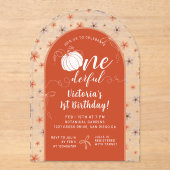INVITATION D'ANNIVERSAIRE FLEURS DE CITROUILLE ARC (Recto)