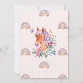 Invitation d'anniversaire Fleurs de licorne arc-en (Dos)