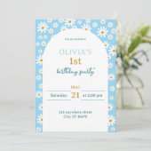 Invitation d'anniversaire Fleurs de printemps  (Debout devant)